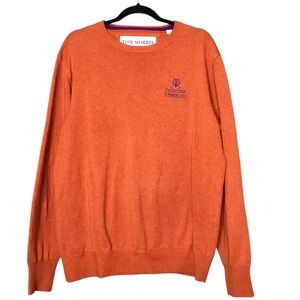 St Andrews Scotland Old Course Tom Morris Golf Sweater Orange Cotton Men's Large